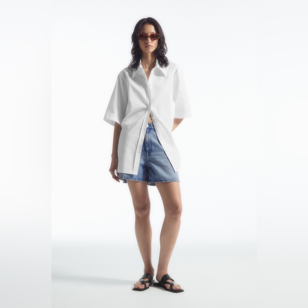 COS High Rise Blue Denim Shorts Size 24